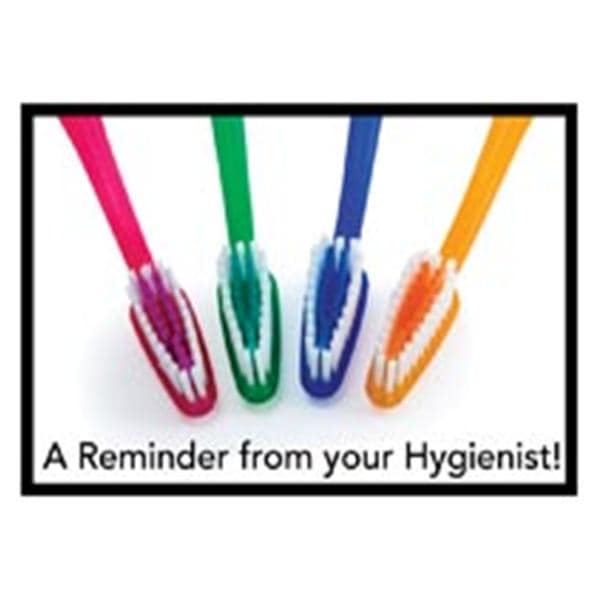 Imprinted Recall Cards Hygiene 4 Brushes 4 in x 6 in 250/Pk