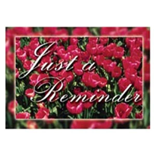 Imprinted Recall Cards Red Flower 4 in x 6 in 250/Pk