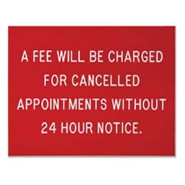 Formatted Wall Sign 24-Hour Notice Plastic Ea