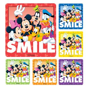 Stickers 2.5 in x 2.5 in Disney Smile Assorted 100/Rl