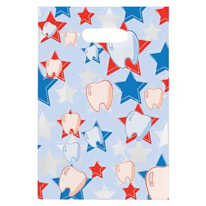 Scatter Print Bags Star Tooth 2 Sided Print Clear 100/Bx