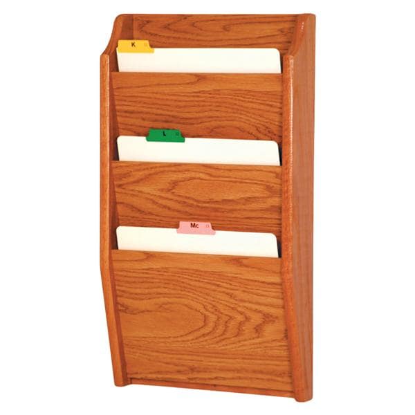 Chart Holder 3-Pocket Med Oak14x24x3.75 Ea