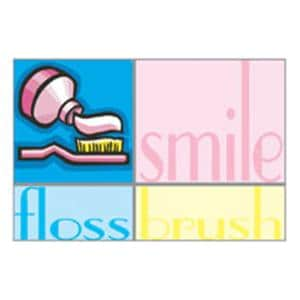 Imprinted Recall Cards Smile Floss Brush 4 in x 6 in 250/Pk