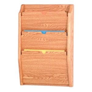 Private Chart Holder 3 Pockets Light Oak Wood Imprinted 14x24x3.75 Ea