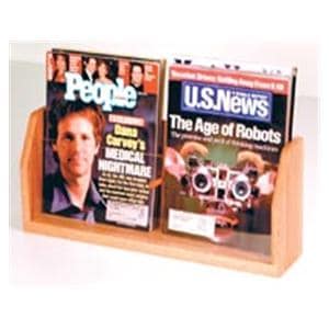 Counter Magazine Display 2 Pockets Light Oak 18.25 in x 7.5 in x 4 in Ea