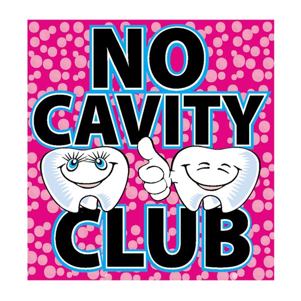 Stickers No Cavity Club 2 Teeth 100/Rl