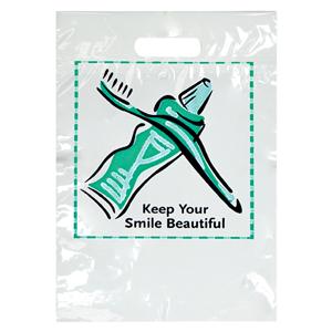 2-Color Bags Keep Smile Beautiful White 9 in x 13 in 100/Pk