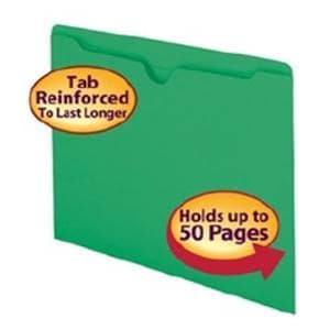 File Jacket Flat Green 2-Ply 11.75"x9.5" 100/Bx, 5 BX/CA