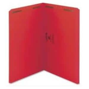 14 Pt End-Tab Folders Fasteners 1 & 3 Red 50/Bx