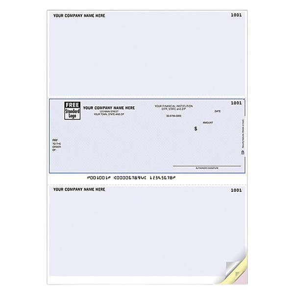 Laser Checks Imprinted 3-Part Peachtree Compatible 250/Pk