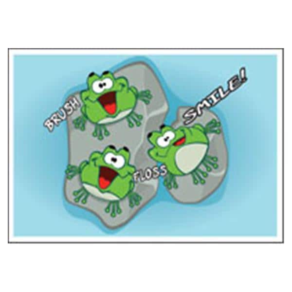 Imprinted Recall Cards 3 Frogs on Lily Pad 4 in x 6 in 250/Pk