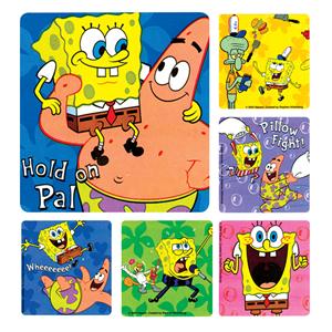 Stickers 2.5 in x 2.5 in Spongebob 2 Assorted 100/Rl