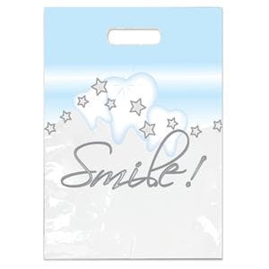 2-Color Bags Stars & Smiles White 7.5 in x 9 in 100/Pk