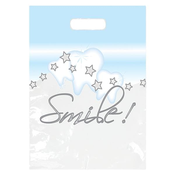 2-Color Bags Imprinted Stars & Smiles Large 9 in x 13 in 500/Pk