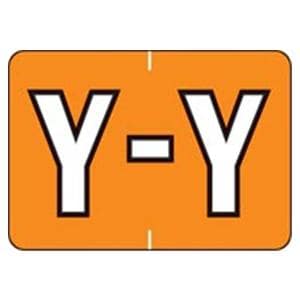 Sycom "Y" End Tab Labels Light Orange 1"x1.5" 500/Rl