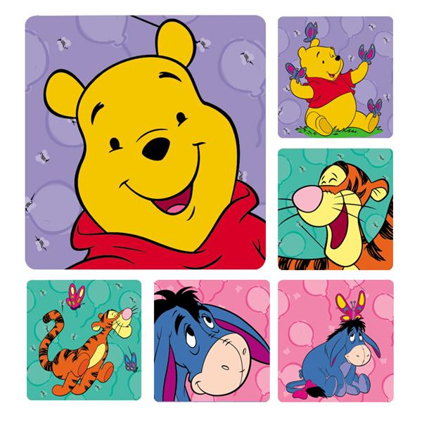 Stickers 2.5 in x 2.5 in Pooh & Friends Assorted 100/Rl