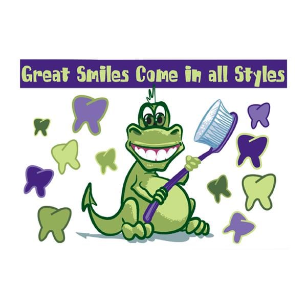 Laser 4-Up Recall Cards Dino Great Smiles 8.5 in x 11 in 200/Pk