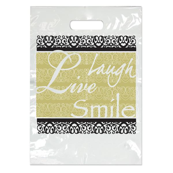 2-Color Bags Fancy Laugh White 9 in x 13 in 100/Pk