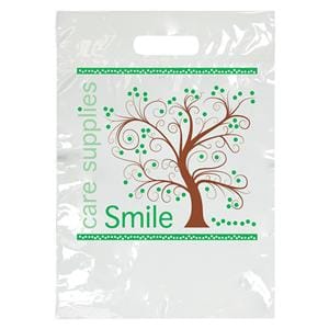 2-Color Bags Tree Smiles White 7.5 in x 9 in 100/Pk