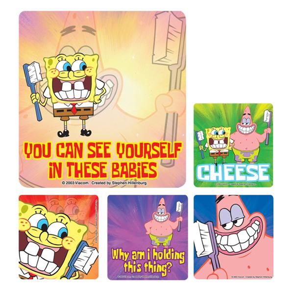 Stickers Dental Spongebob Assorted 100/Rl