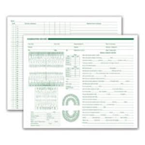 Exam Record Dental Charts 2-Sided White w/ Antmc&Prdntc Dgrms 250/Pk