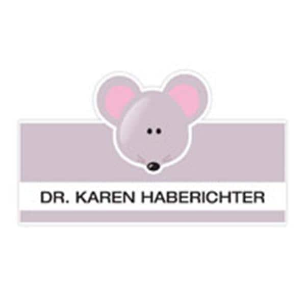 Name Badge Mouse Full Color Acrylic Plastic 3 in x 2.75 in Ea