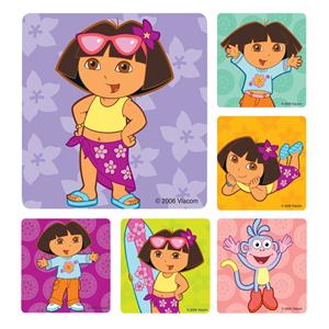 Stickers 2.5 in x 2.5 in Dora the Explorer Pose Assorted 100/Rl