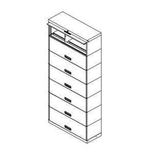 Stak-N-Lok2 File Cabinet 7Tier 36x15x88 1/Pk 1/Pk