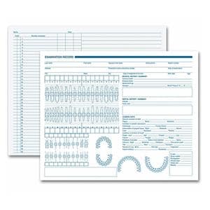 Exam Record Dental Charts 2-Sided With Primary Arch & Geometric Diagrams 250/Pk