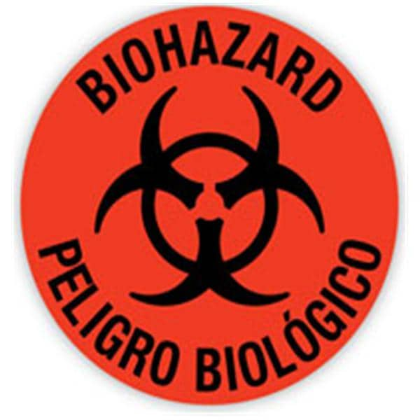 Label Biohazard Red Fluorescnt2"D 500/Rl