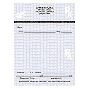 High-Security Prescription Pads 1-Part Vertical With "VOID" mark 10/Bx