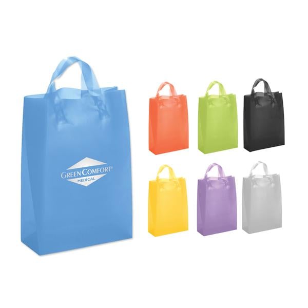 Bags Foil Imprint 8 in x 10 in x 3 in Plastic Clear Frosted Colors 150/Pk