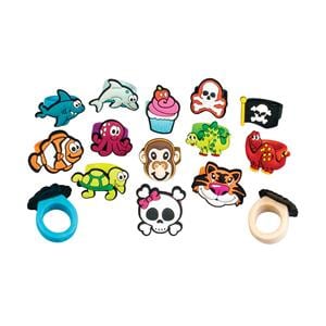 Rings Animals Assorted Styles Rubber 1 in 72/Pk