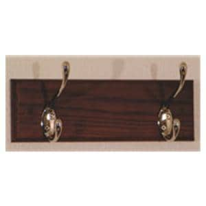 Coat Rack Mahogany With 2 Nickel Hooks Ea