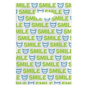 Scatter Print Bags Green Smiles 2 Sided Print Clear 100/Bx