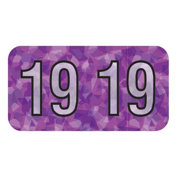 PMA Holographic Violet 2019 End Tab Label 500/Rl