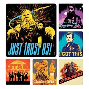 Stickers 2.5 in x 2.5 in Star Wars Han Solo Assorted 100/Rl