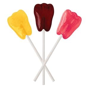 Dr. John's Sugar Free Lollipops Assorted Tropical Tooth Shaped 150/Bg
