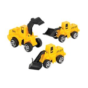 Toys Pull Back Trucks Construction Vehicles Yellow / Black Plastic 24/Pk