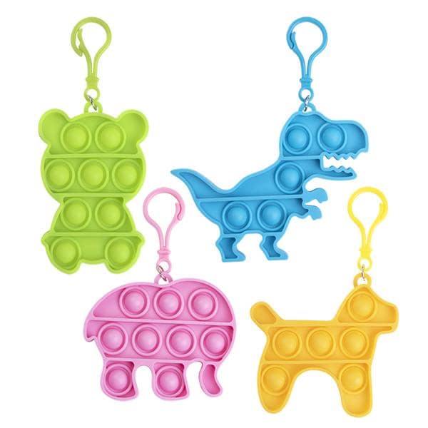 Key Chain Poppers Animals Assorted 24/Pk