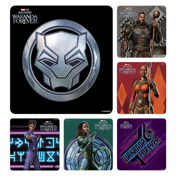 Marvel Stickers 2.5 in x 2.5 in Black Panther: Wakanda Forever 100/Rl