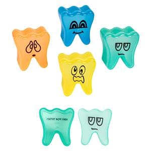 Tooth Saver Non-Imprinted Funny Face Tooth Shaped Plastic Assorted 48/Pk