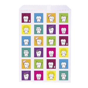 1 Sided Bags Happy Teeth White 100/Pk