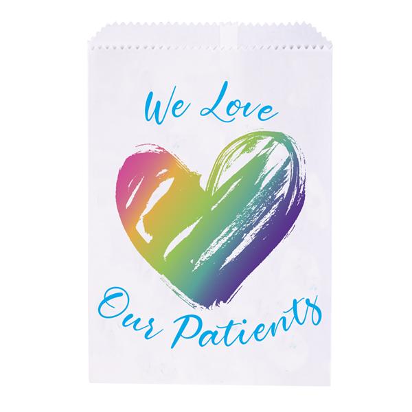 1 Sided Bags We Love Our Patients White 100/Pk