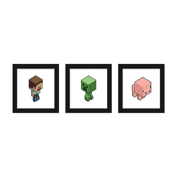 3 Piece Wall Art Minecraft 12 in x 12 in 3/Pk