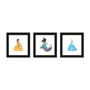 3 Piece Wall Art Disney Princess 12 in x 12 in 3/Pk