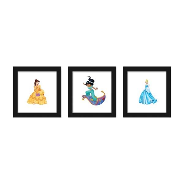 3 Piece Wall Art Disney Princess 12 in x 12 in 3/Pk