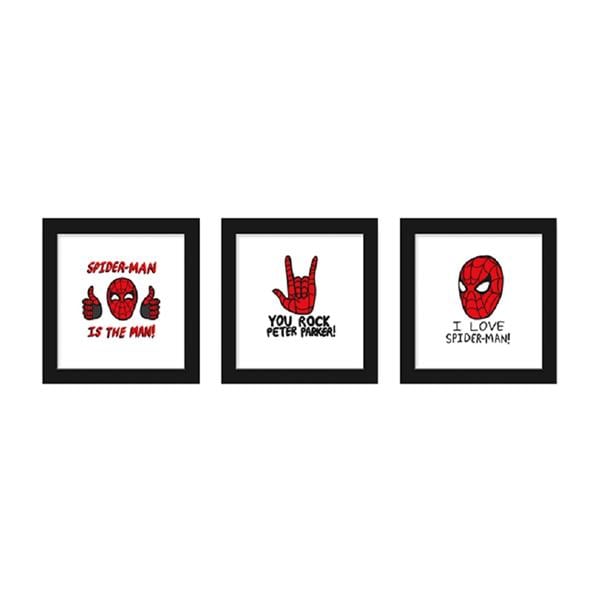 3 Piece Wall Art Spiderman 12 in x 12 in 3/Pk