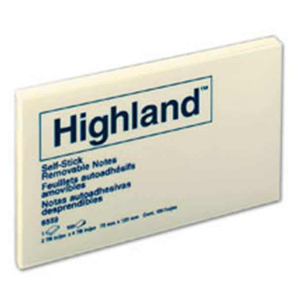 Highland Self-Stick Notes 3 in x 5 in Yellow 12/Pack 12