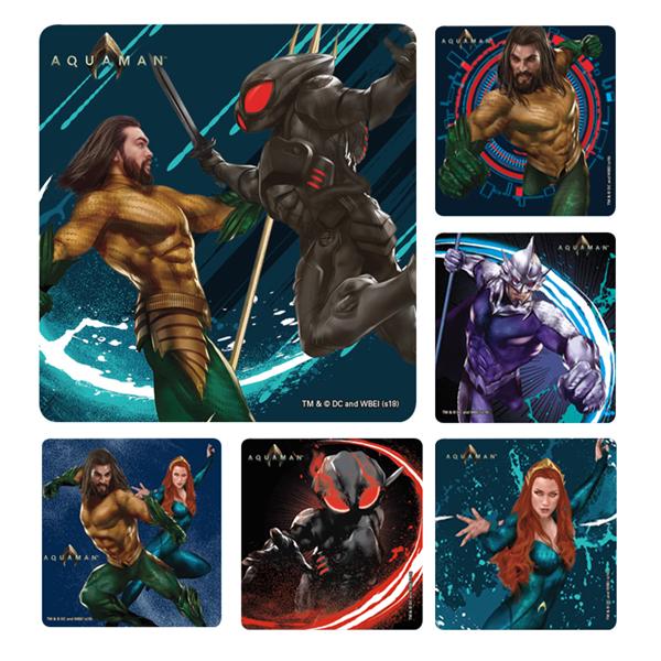 Stickers Aquaman Assorted 100/Rl